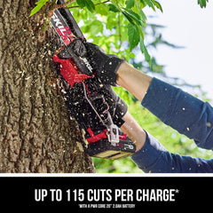 SKIL PWR CORE 20 in use single-handed pruning illustrating easy control and accuracy