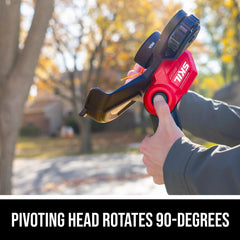 SKIL pivoting head close-up showing 90-degree rotation for quick edging