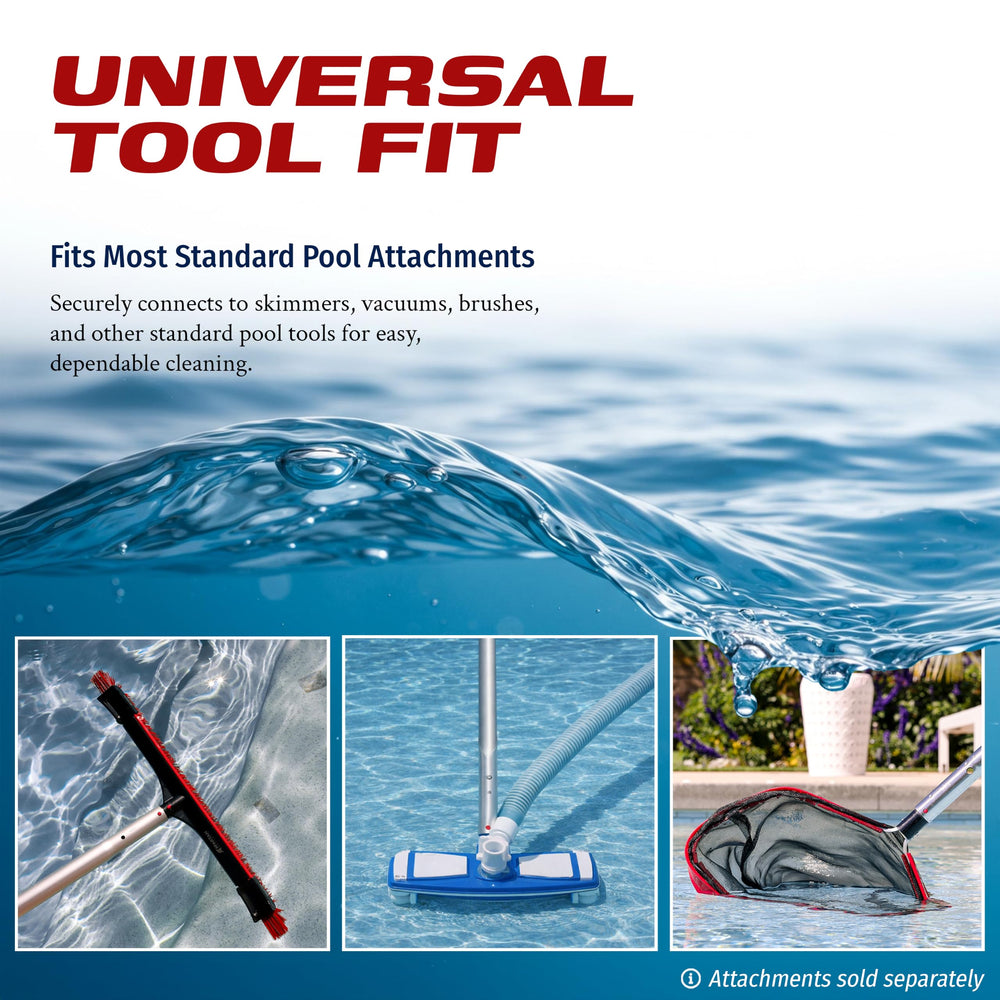 SKIMLITE pole attached to a skimmer net removing leaves easily