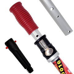 SKIMLITE extended 16 ft pole showing full reach and faster cleaning