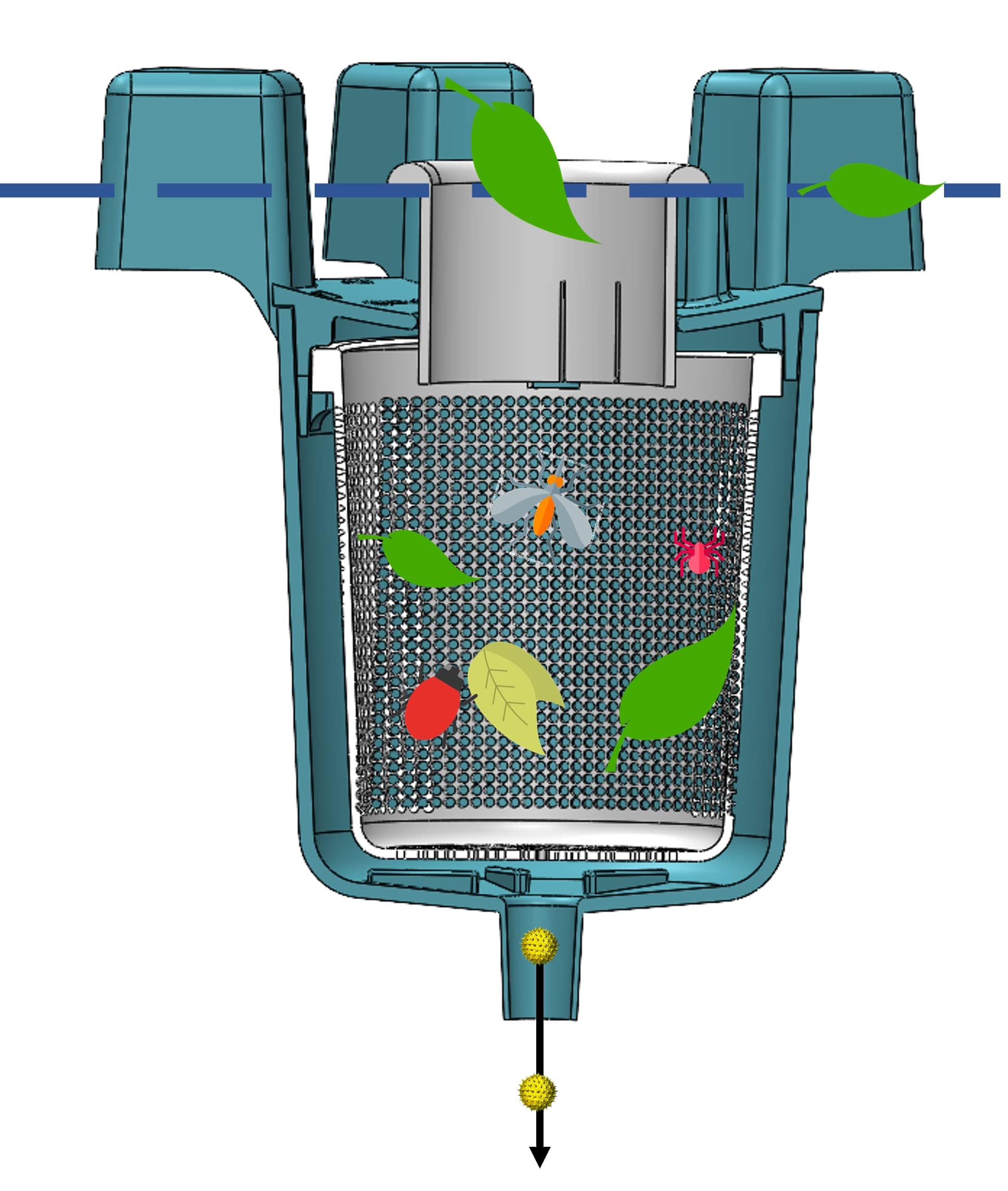 SkimmerMotion central ring close-up highlighting suction intake efficiency