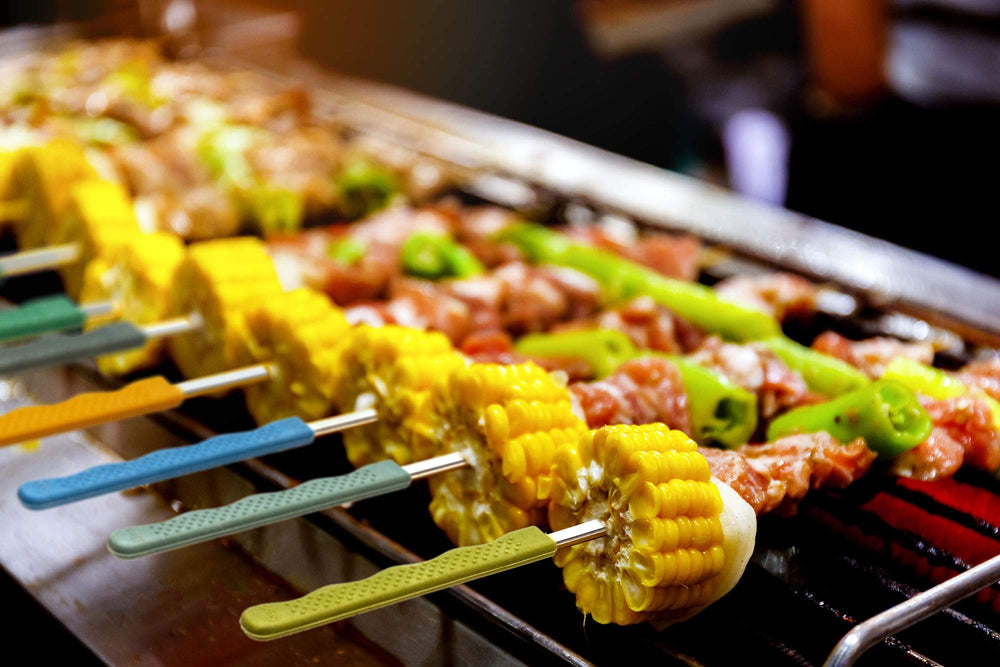 Skoo served kabobs on a table showing presentation appeal