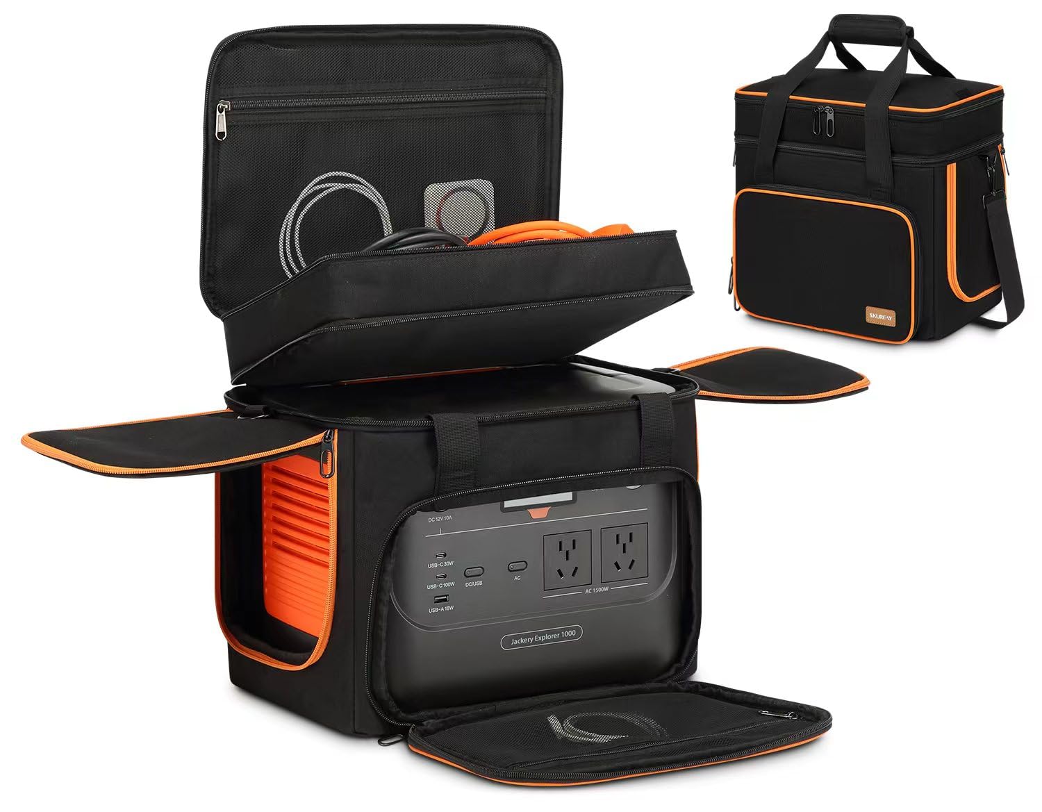 Skureay front view of protective case showing fit and zipper benefits