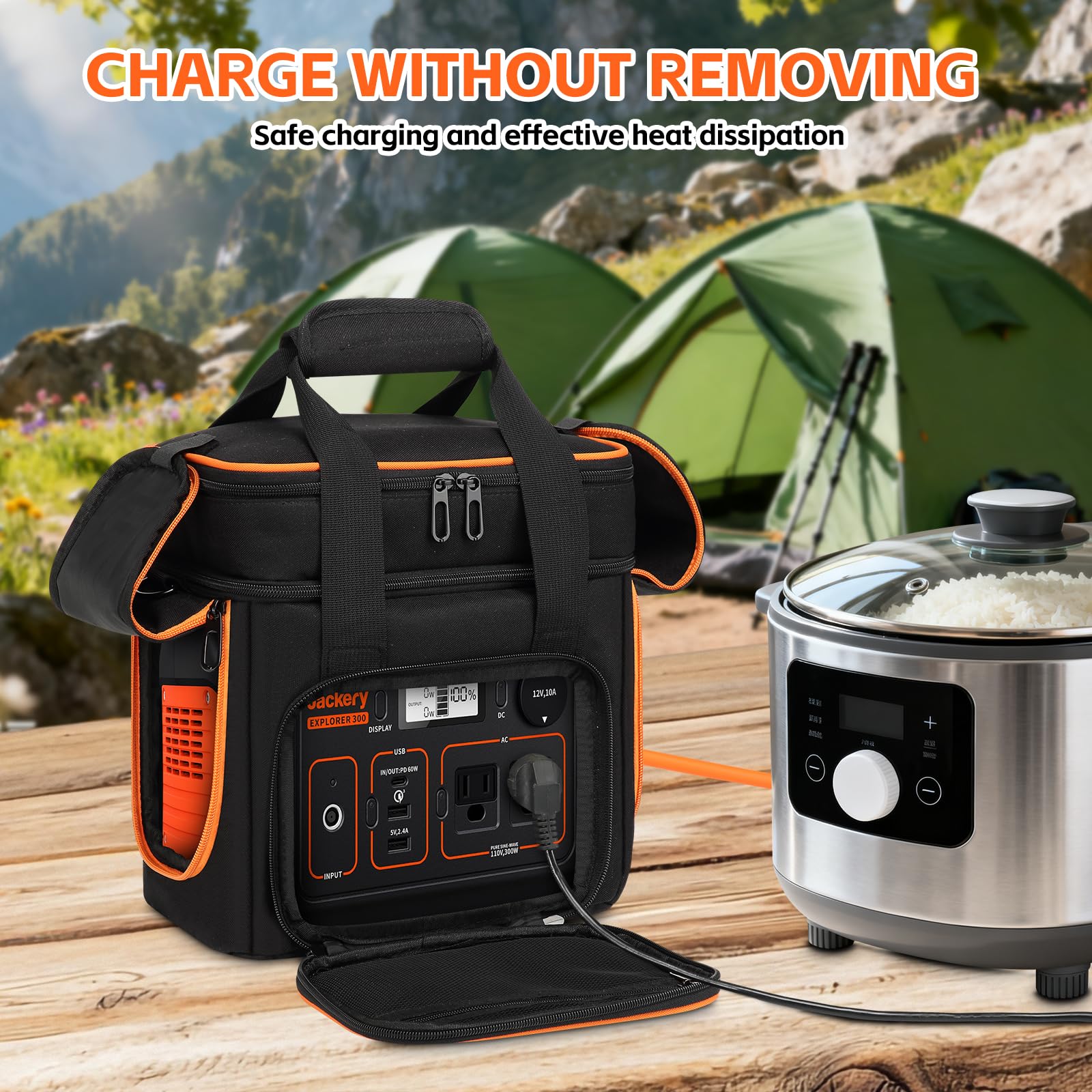 Skureay case in camping setup keeping Jackery ready outdoors