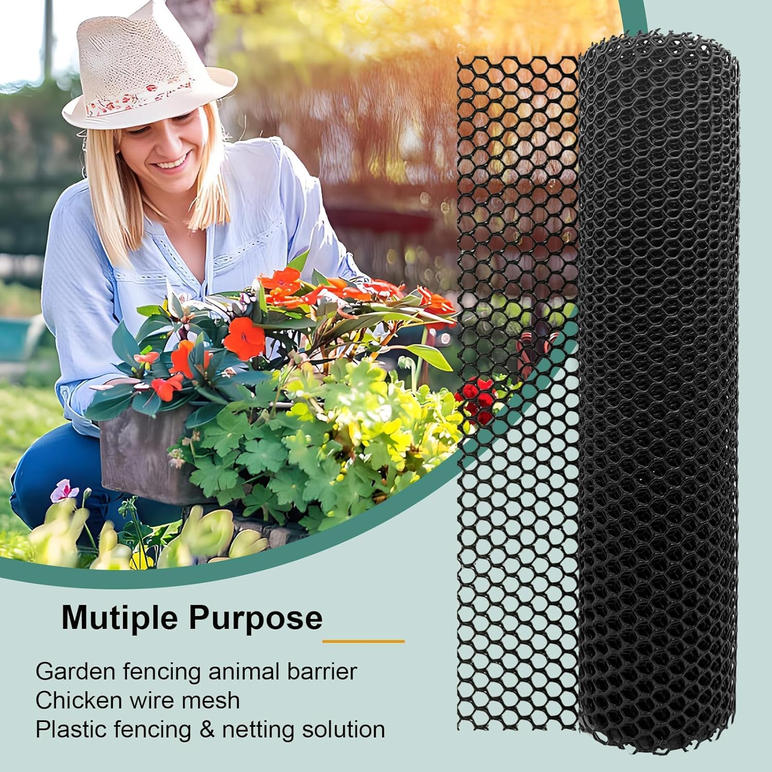 SKWIRRLE installed around raised bed protecting plants while blending into garden