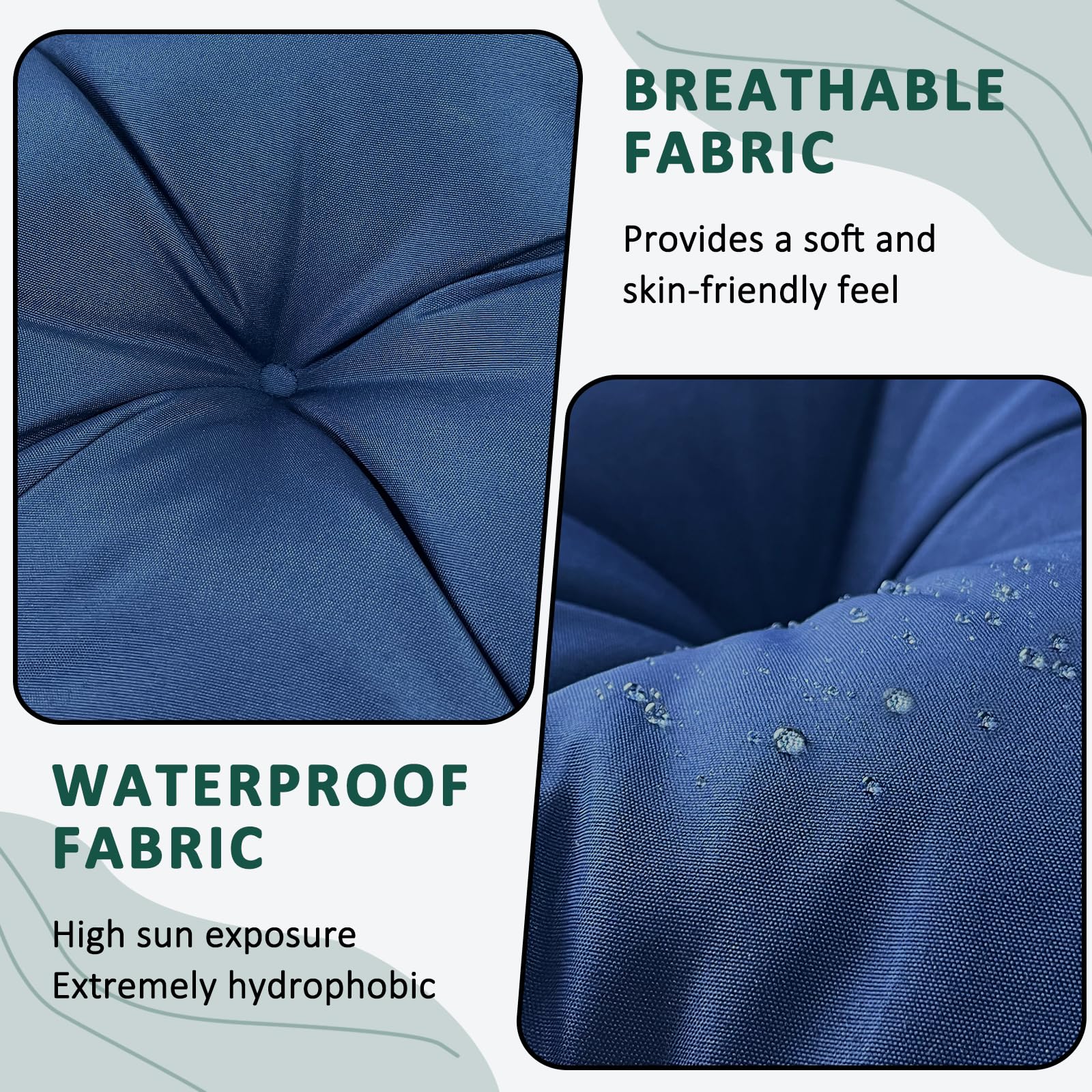 SKWYPOJU cushion on porch swing demonstrating relaxed outdoor seating comfort