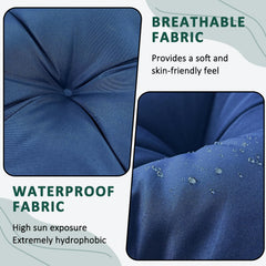SKWYPOJU cushion on porch swing demonstrating relaxed outdoor seating comfort