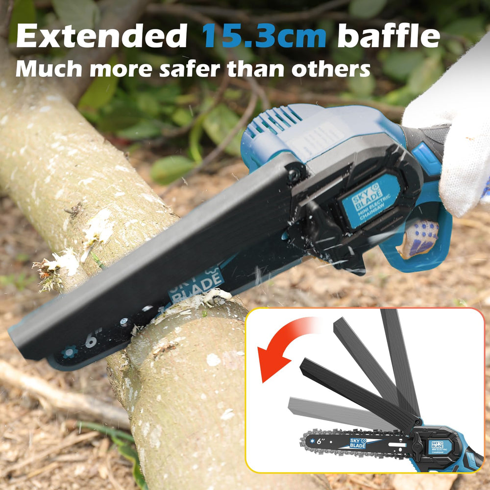 SkyBlade LED light illuminating dark cutting area for improved visibility
