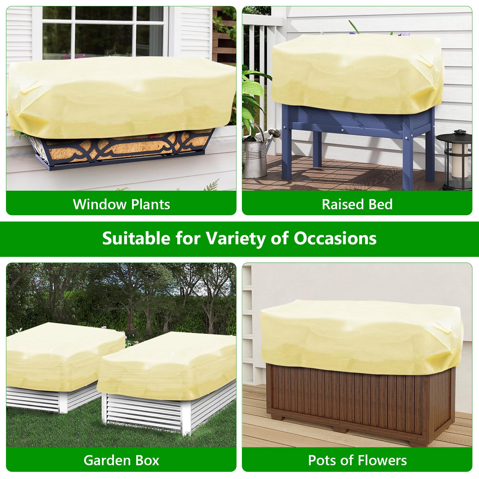 Skycow covers in a garden winter scene demonstrating seasonal use
