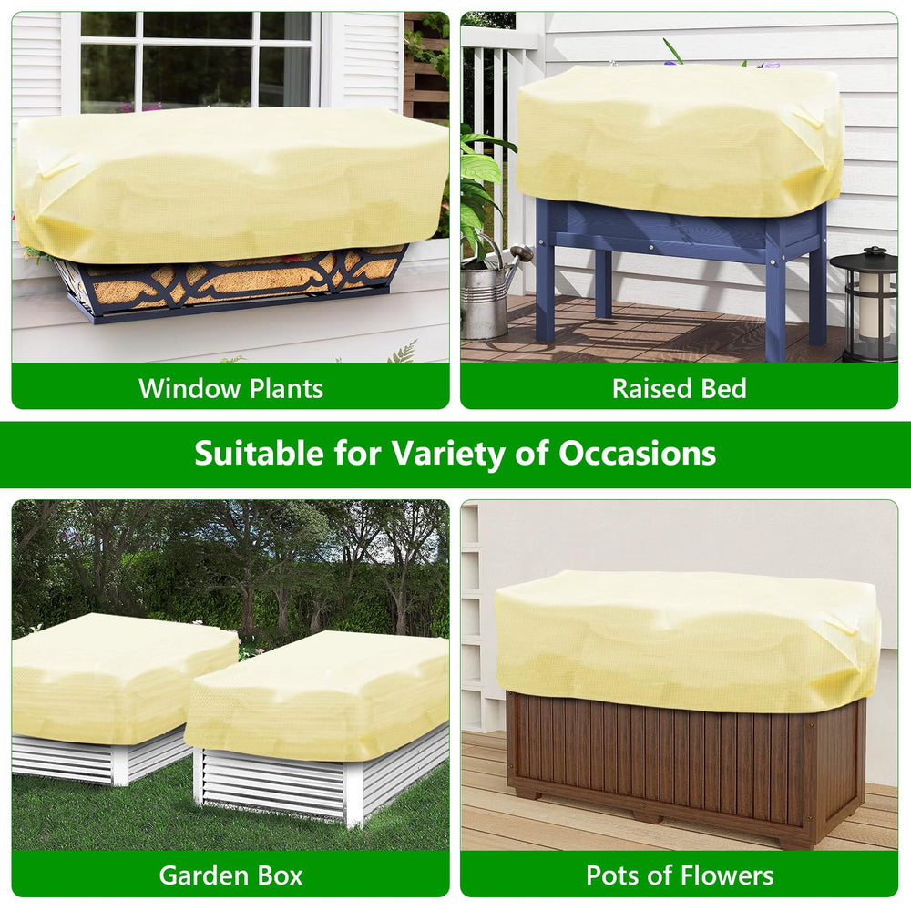Skycow covers in a garden winter scene demonstrating seasonal use