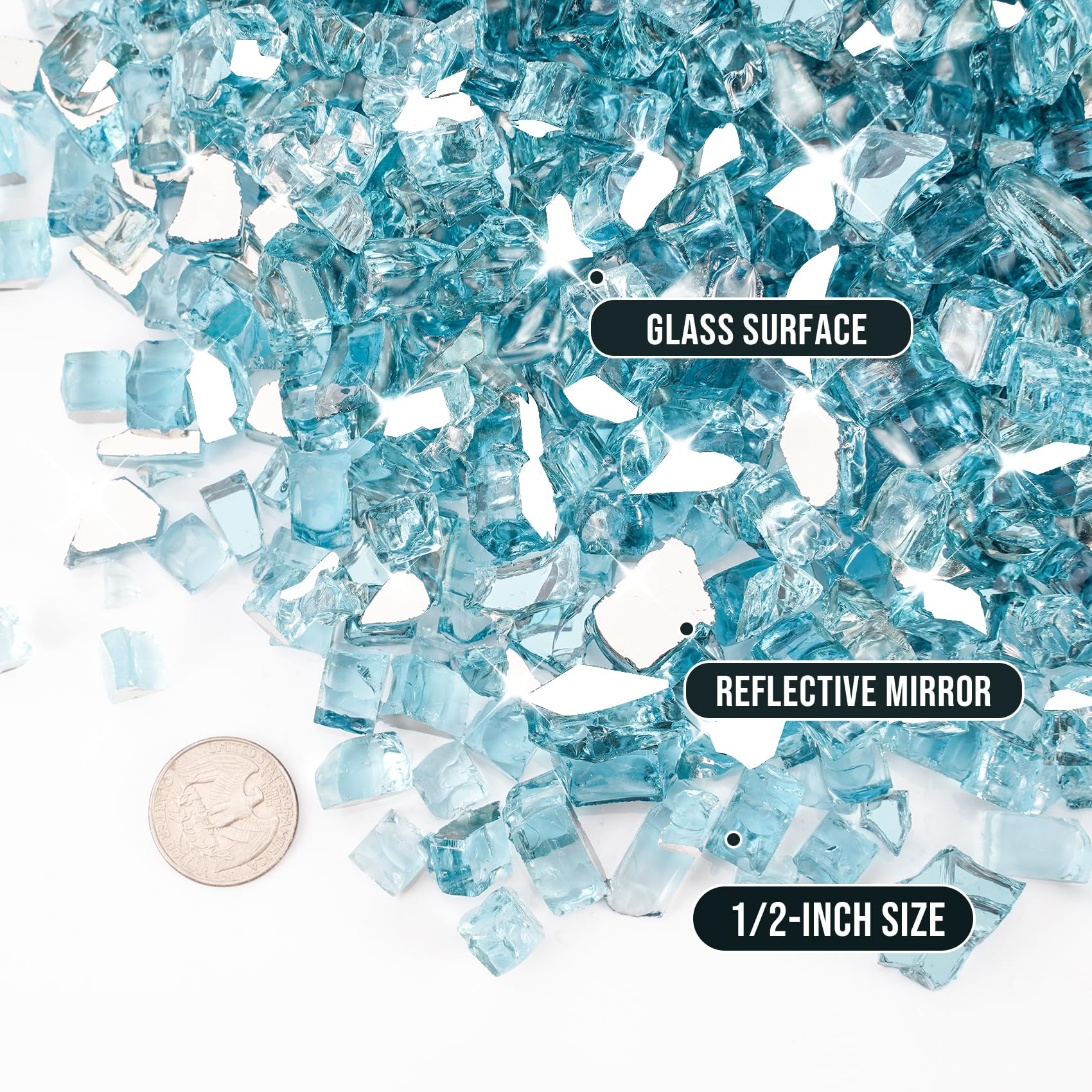 Skyflame close-up of tempered glass texture highlighting durable gloss