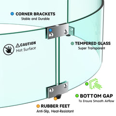 Skyflame included bracket and feet detail for secure and simple installation