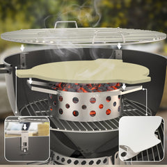 Skyflame stainless charcoal basket detail for neat ash removal