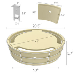 Skyflame ceramic ash basket close-up showing heat-retaining surface