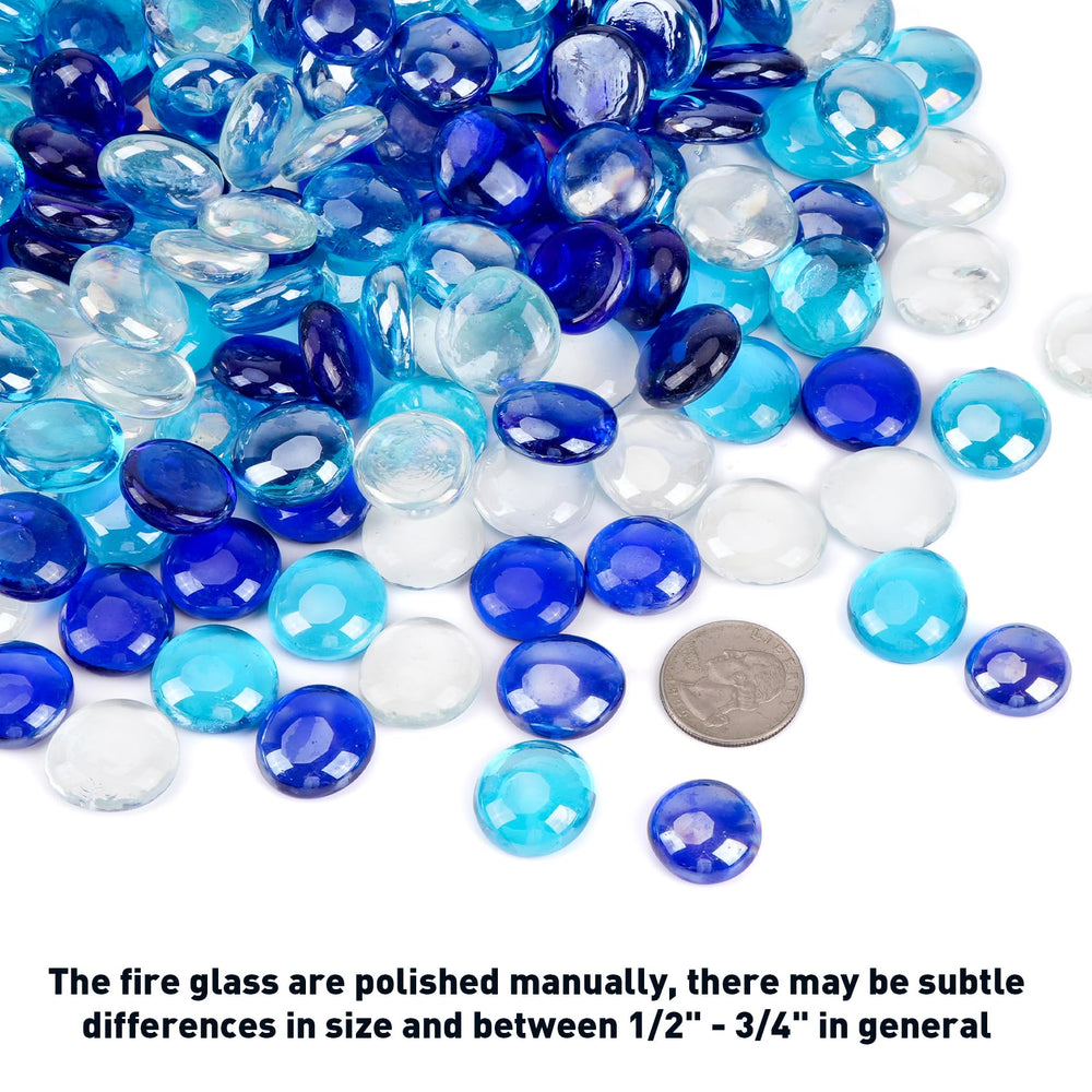 Skyflame close-up of polished glass beads showing smooth texture and reflective sparkle