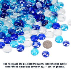 Skyflame close-up of polished glass beads showing smooth texture and reflective sparkle