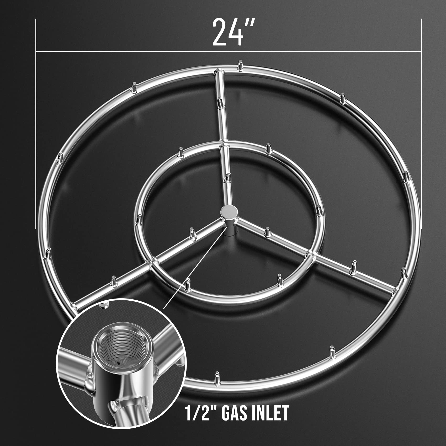 Skyflame close-up of jet nozzles highlighting concentrated flame power and performance