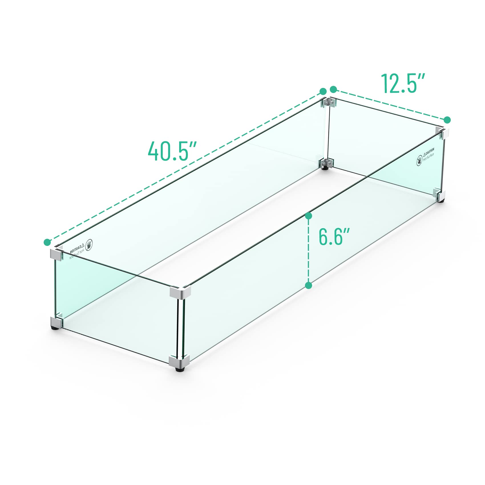 Skyflame closeup tempered glass edge highlighting heat-resistant durable construction