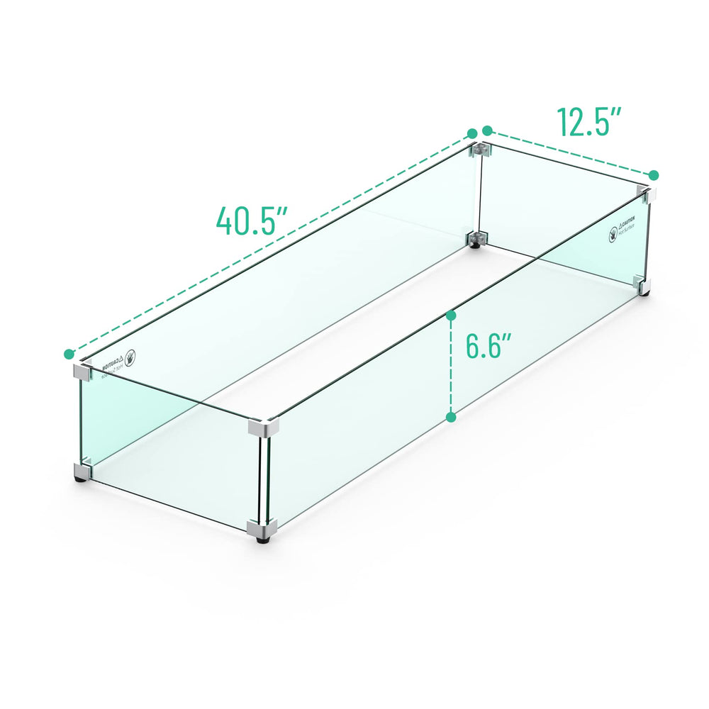 Skyflame closeup tempered glass edge highlighting heat-resistant durable construction