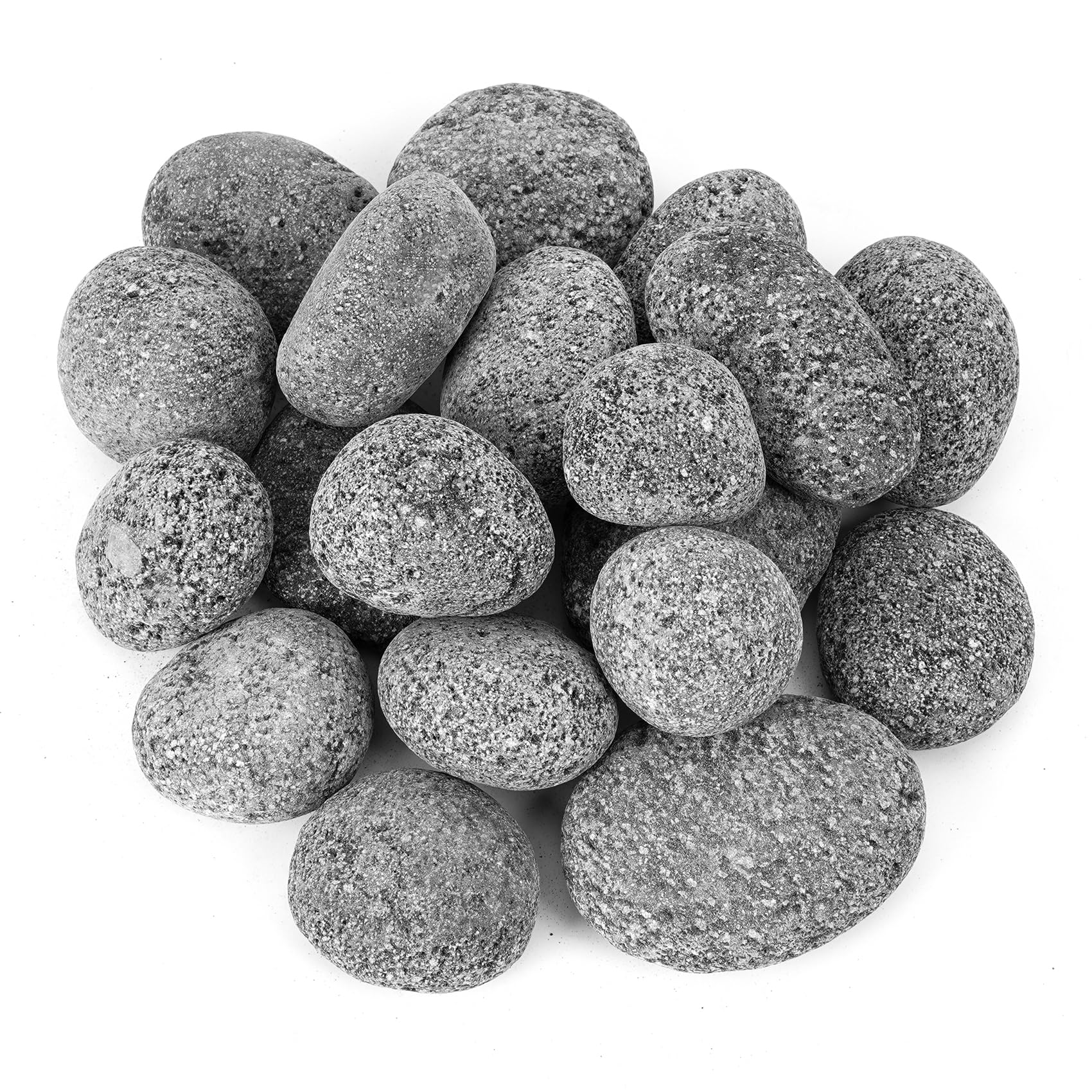 Skyflame front bowl display showing rounded lava pebbles enhancing flame visuals
