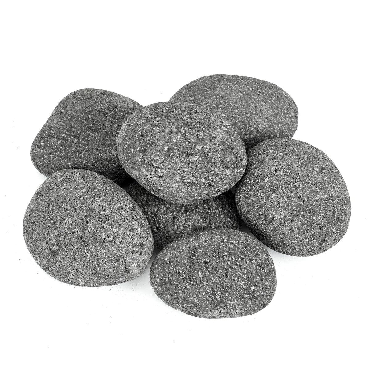 Skyflame front view of 10 lb bag showing natural lava rocks and size