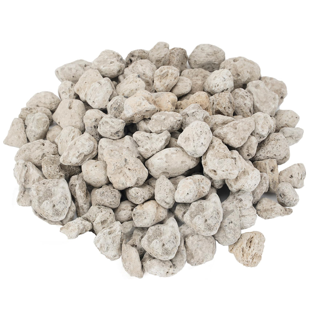 Skyflame front view of bag of lava rocks showing product and benefit to enhance flames