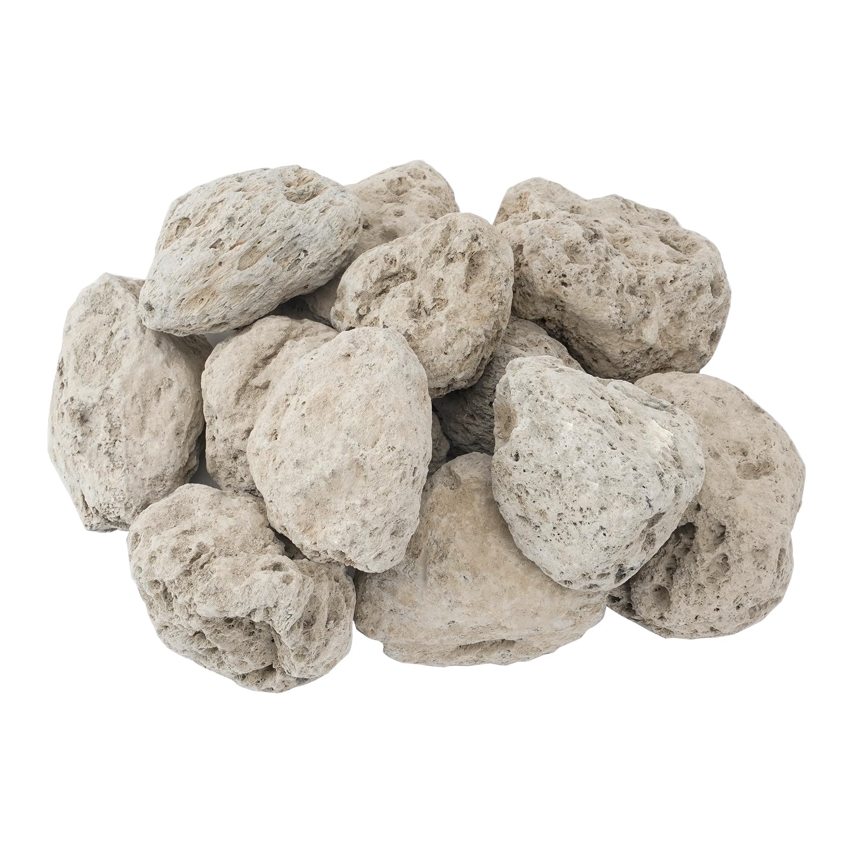 Skyflame front packaging showing natural lava rocks and easy storage benefit