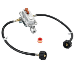 Skyflame front unit overview showing regulator and hoses for uninterrupted supply