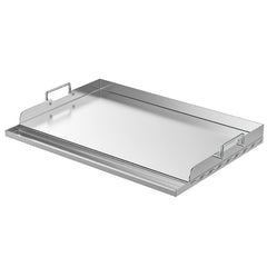 Skyflame front view griddle plate showing full cooking surface for larger batches
