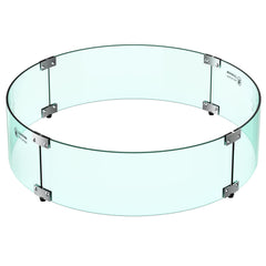 Skyflame front view of 24-inch glass guard showing clean profile and protection