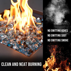 Skyflame installed in fire pit showing brighter flames and aesthetic boost