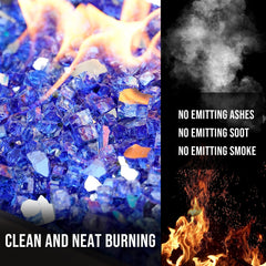 Skyflame in fire pit delivering clean flames and decorative sparkle benefit