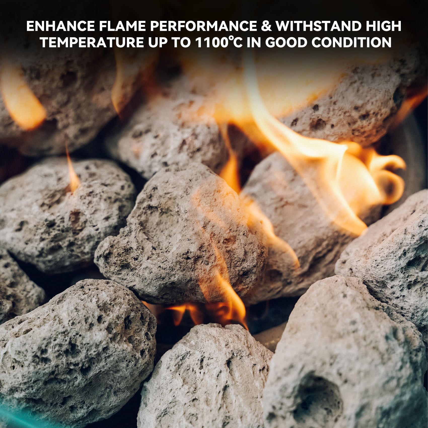 Skyflame installed in a fire pit showing enhanced flame visibility benefit