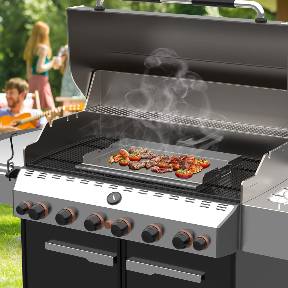 Skyflame in use on charcoal grill demonstrating versatile outdoor cooking