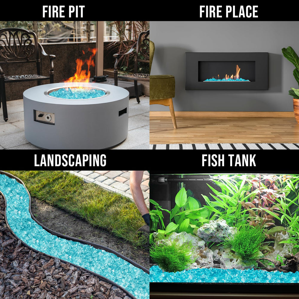 Skyflame glass installed in water feature adding reflective color and landscape interest