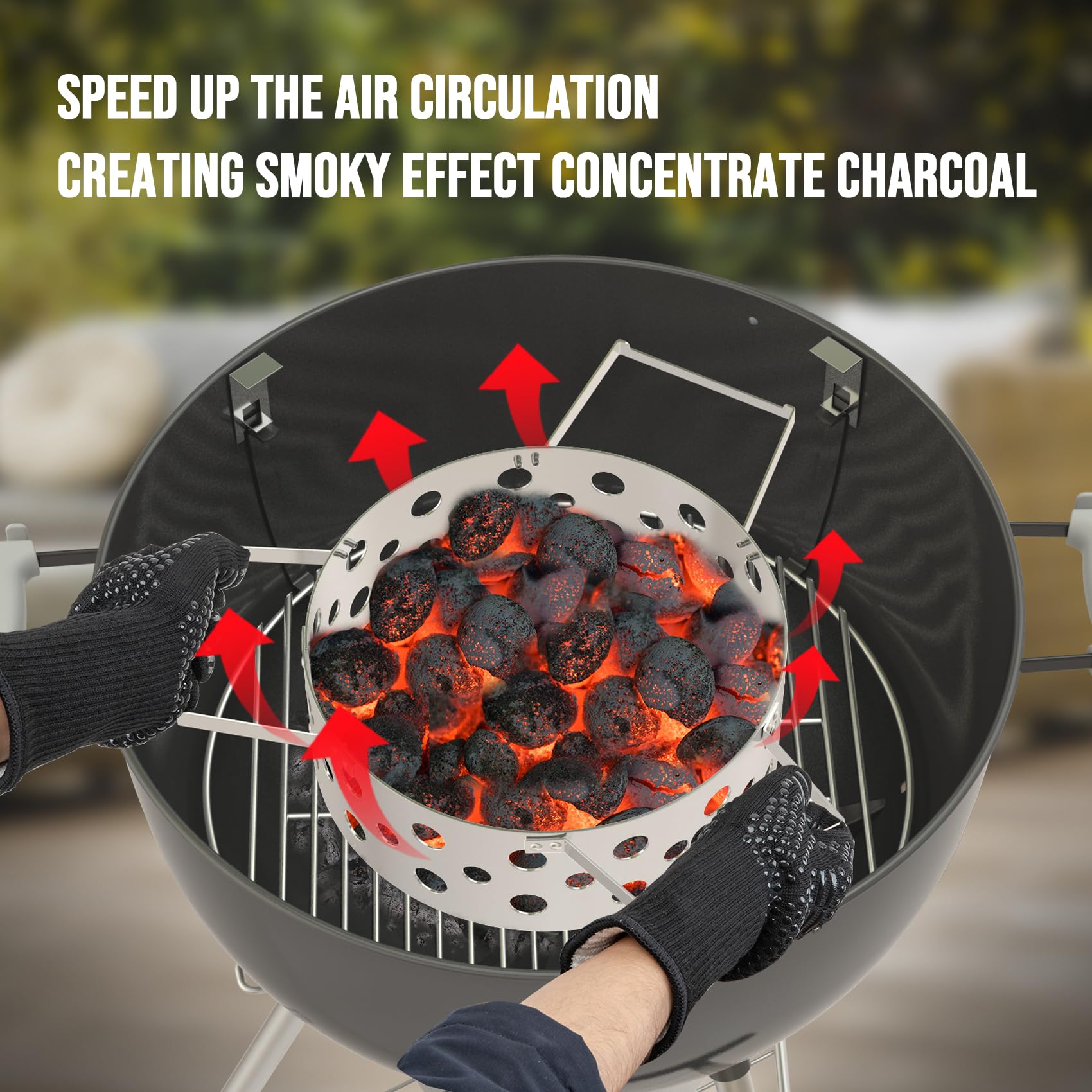 Skyflame in backyard smoker setup demonstrating even slow cooking