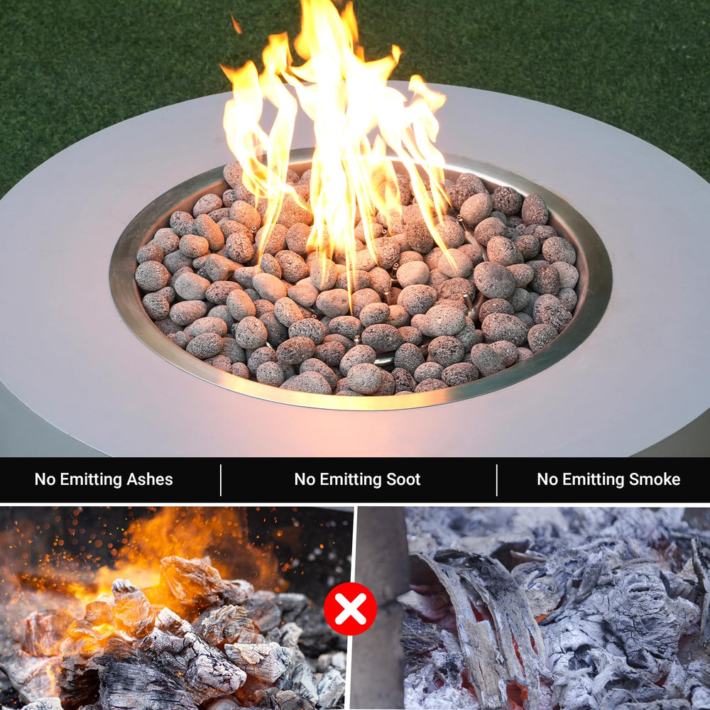 Skyflame lava stones mixed with fire glass demonstrating visual contrast and improved flames