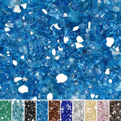 Skyflame front bag of pacific blue fire glass showing product and weight benefit