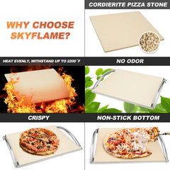 Skyflame stainless steel rack and handles detail offering safe transport benefit