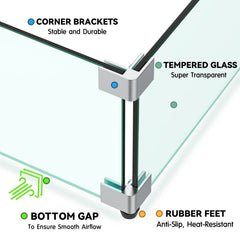 Skyflame side profile illustrating low height and safe barrier function