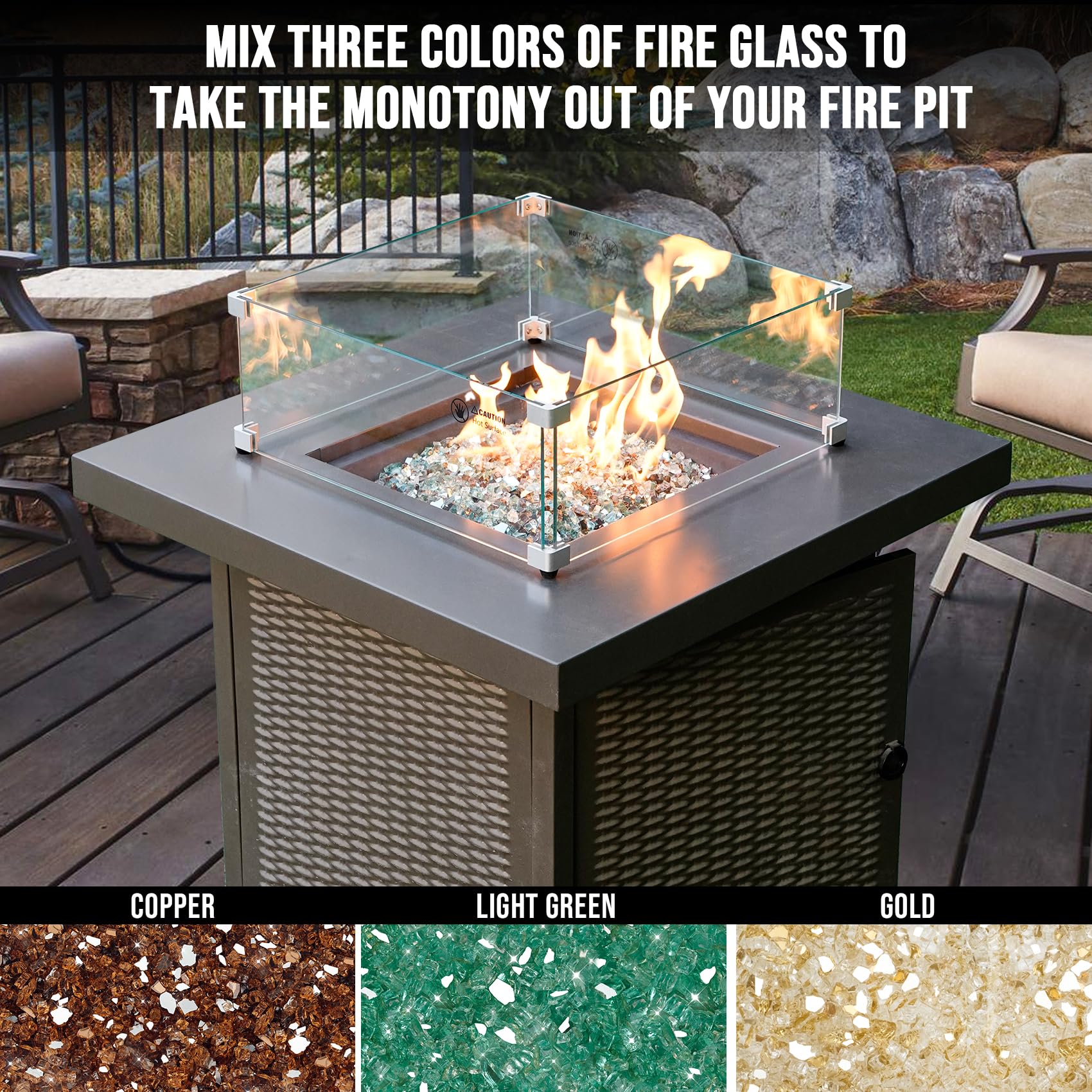 Skyflame glass texture showing smooth edges and tempered finish for durability