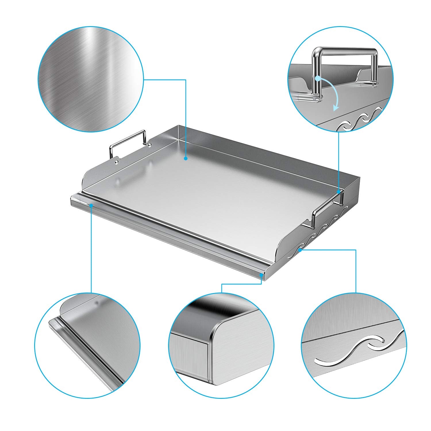 Skyflame underside cross-bracing visible for even heating and stable cooking performance