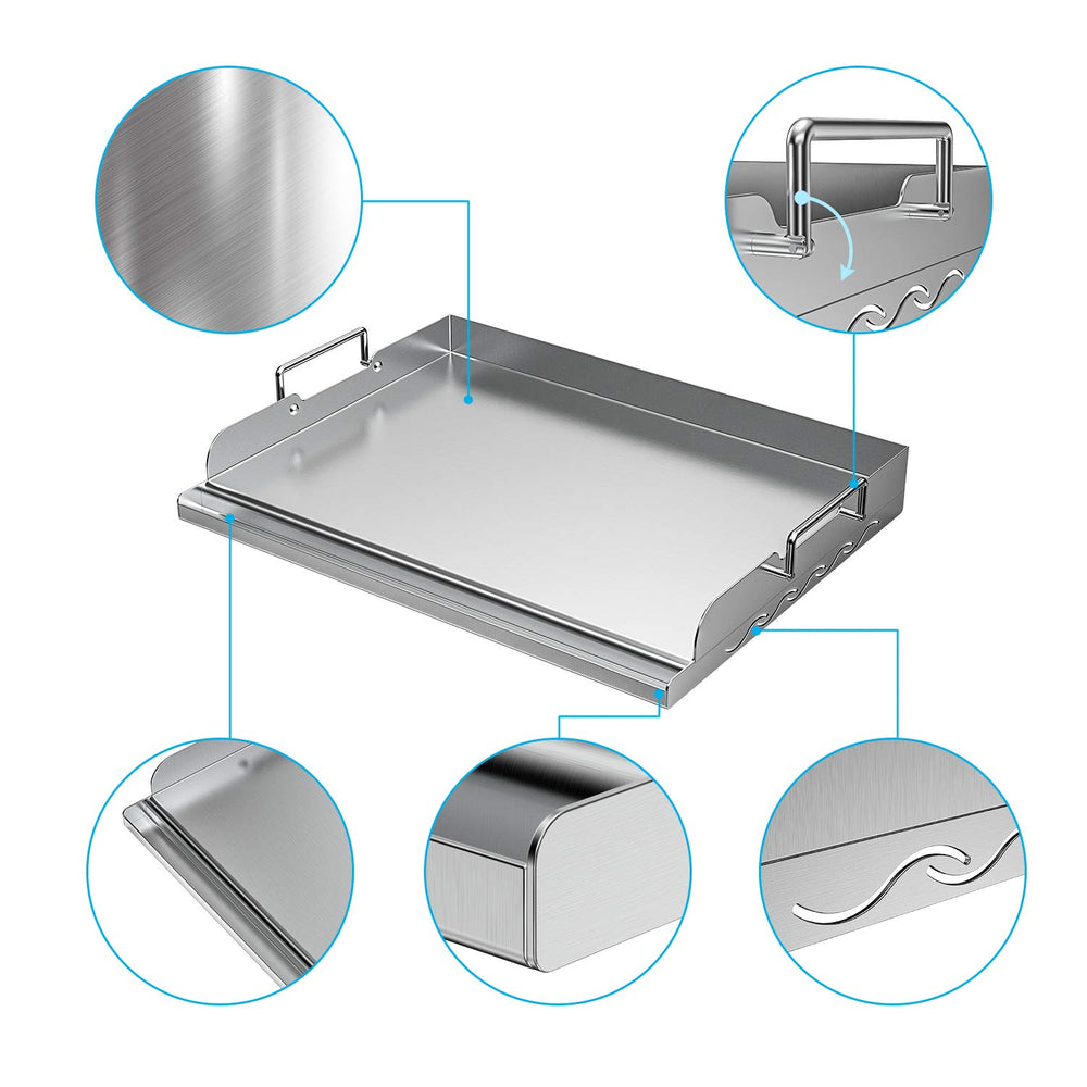 Skyflame underside cross-bracing visible for even heating and stable cooking performance