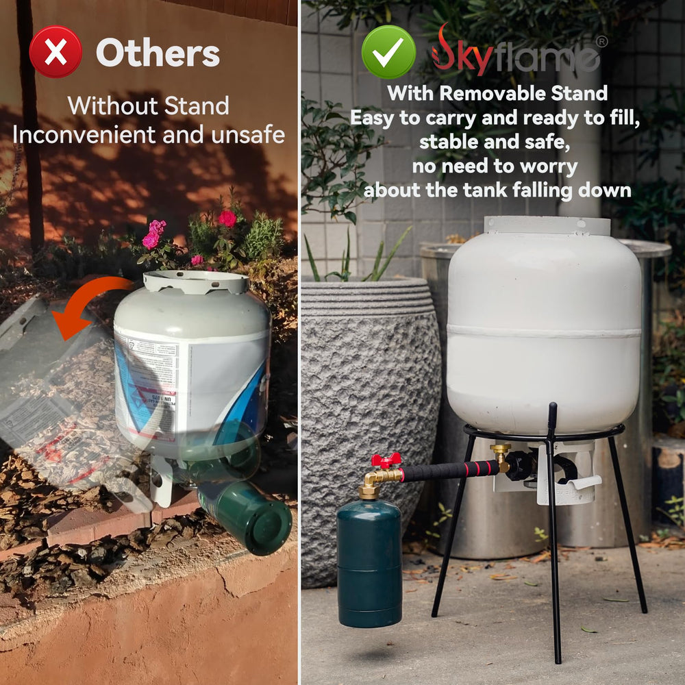 Skyflame ON/OFF valve and gauge detail enabling precise flow control