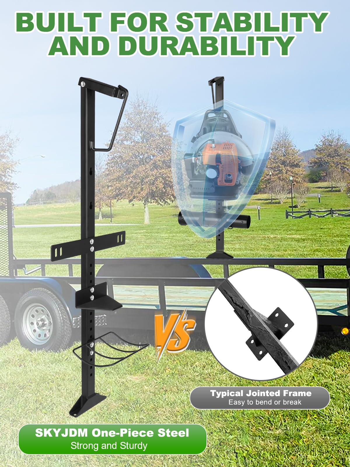 SKYJDM side profile highlighting adjustable base for different blower sizes