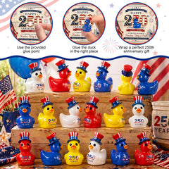 Skylety mini ducks arranged on a tiered tray adding instant patriotic flair