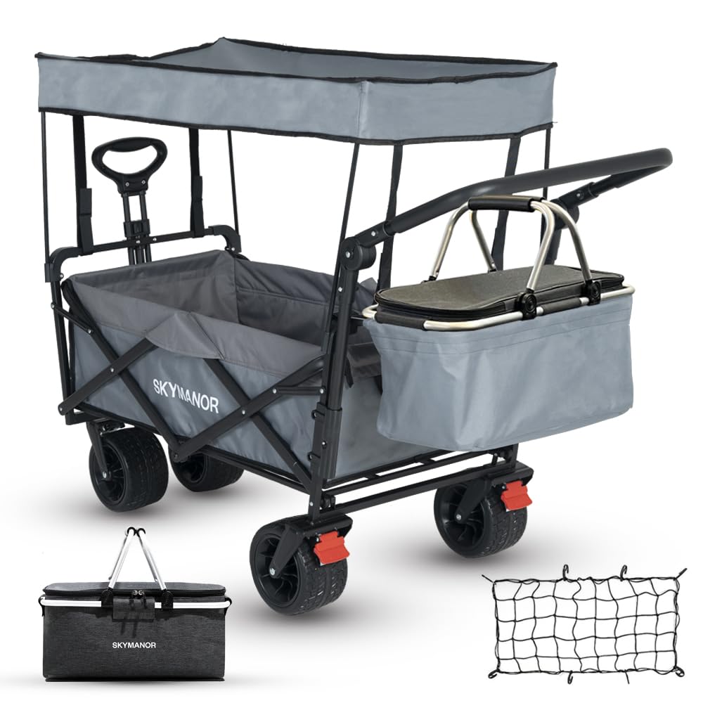 SKYMANOR front view open wagon showing stability and storage capacity