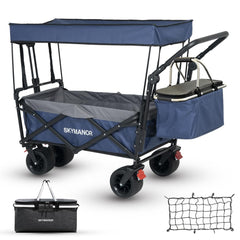 SKYMANOR front view of wagon showing roomy cargo and durable build for hauling