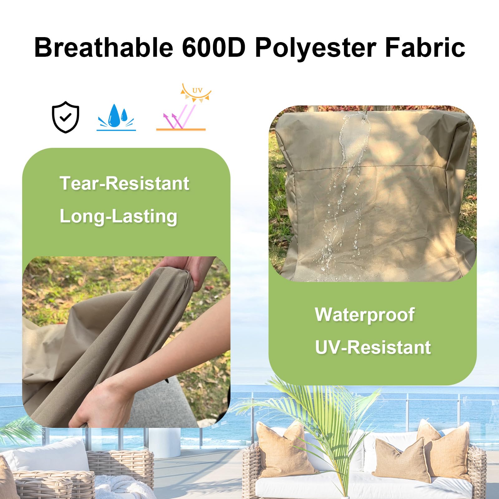 Skypatio drawstring and cord lock detail secures cover in wind