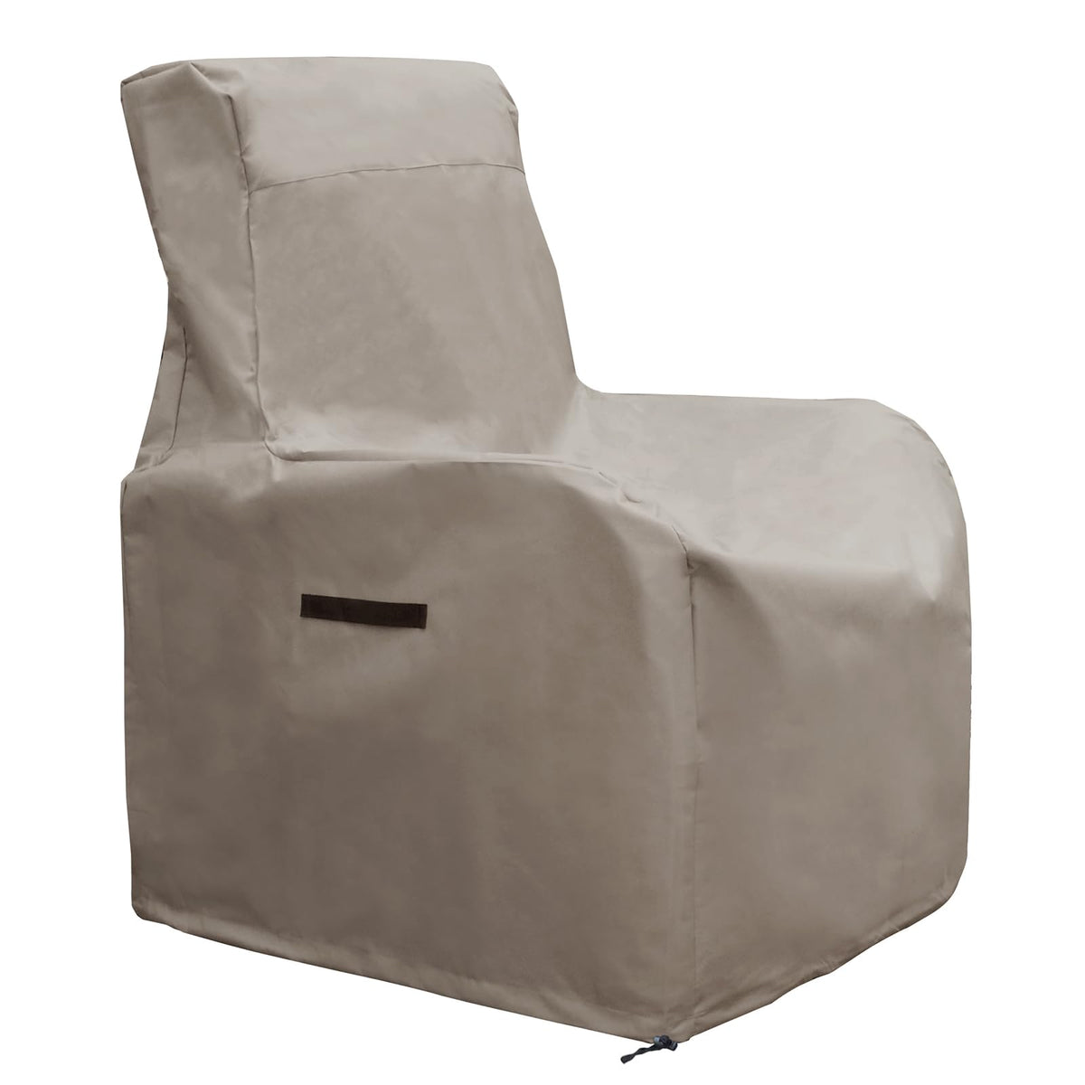Skypatio khaki chair cover front view protects chair from elements